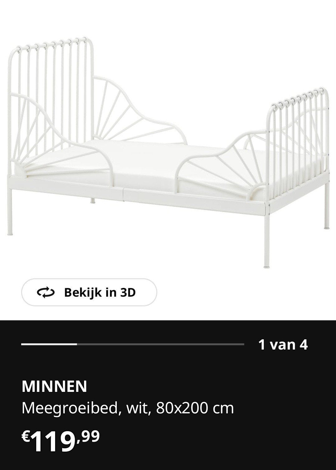 Ikea Minnen meegroeibed, Kinderen en Baby's, Kinderkamer | Bedden, Ophalen