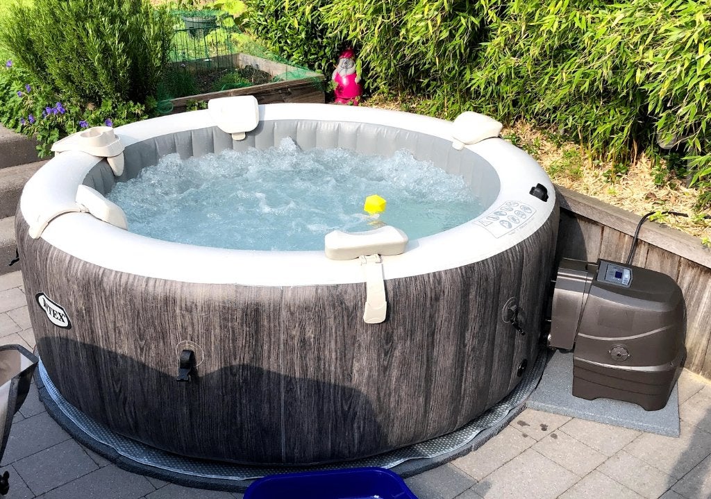 Intex Purespa Greywood 4p, Ophalen, Gebruikt, Filter, Opblaasbaar