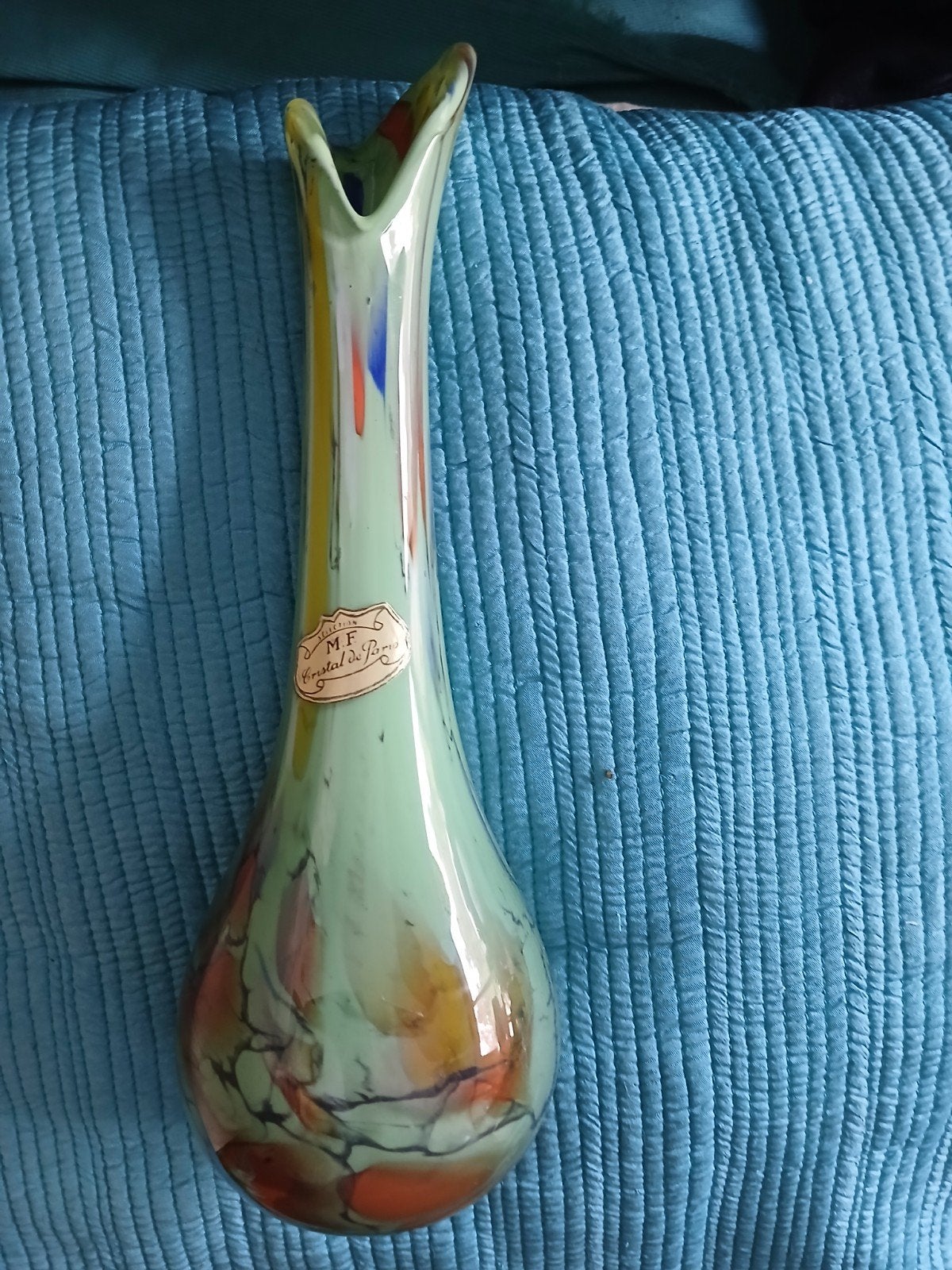 vase soliflore avec couches emaillees Cristal de Paris, Antiquités & Art, Enlèvement ou Envoi