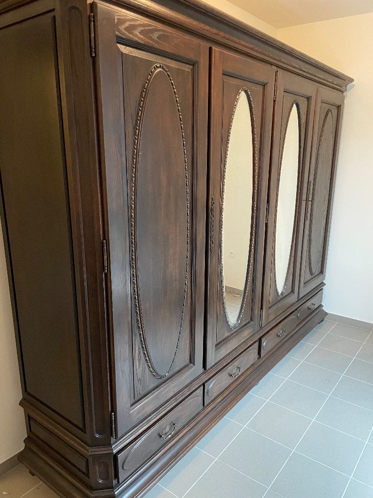 Armoire et commode assortie avec miroirs, 200 cm ou plus, Enlèvement, Utilisé, 200 cm ou plus