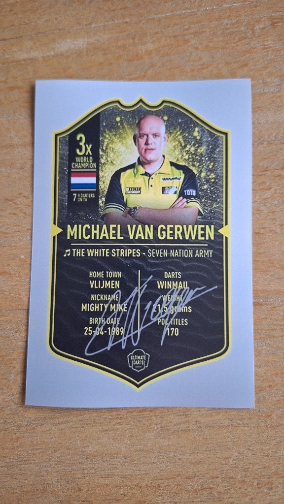 Foto met handtekening (print); Michael van Gerwen # Darts, Ophalen of Verzenden, Nieuw, Overige typen
