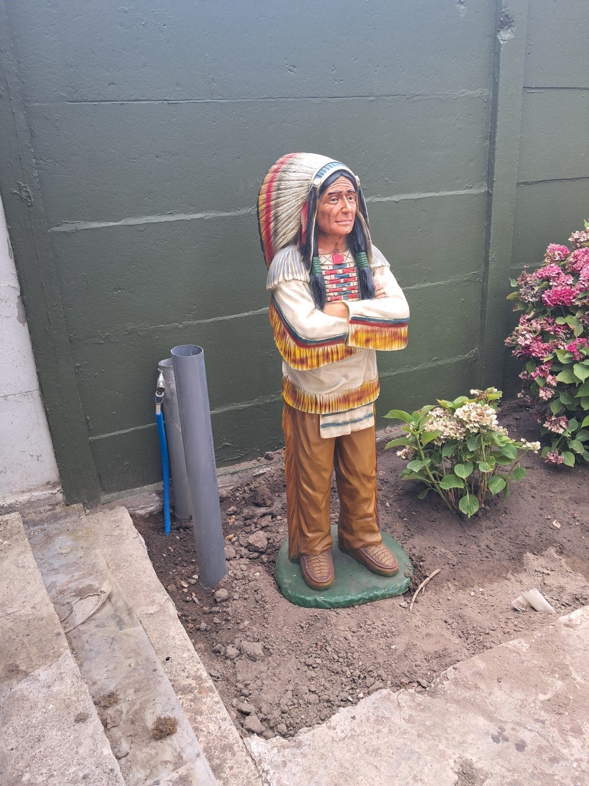 indianenbeeld, 150cm, Ophalen, Zo goed als nieuw, Beton, Mensenbeeld