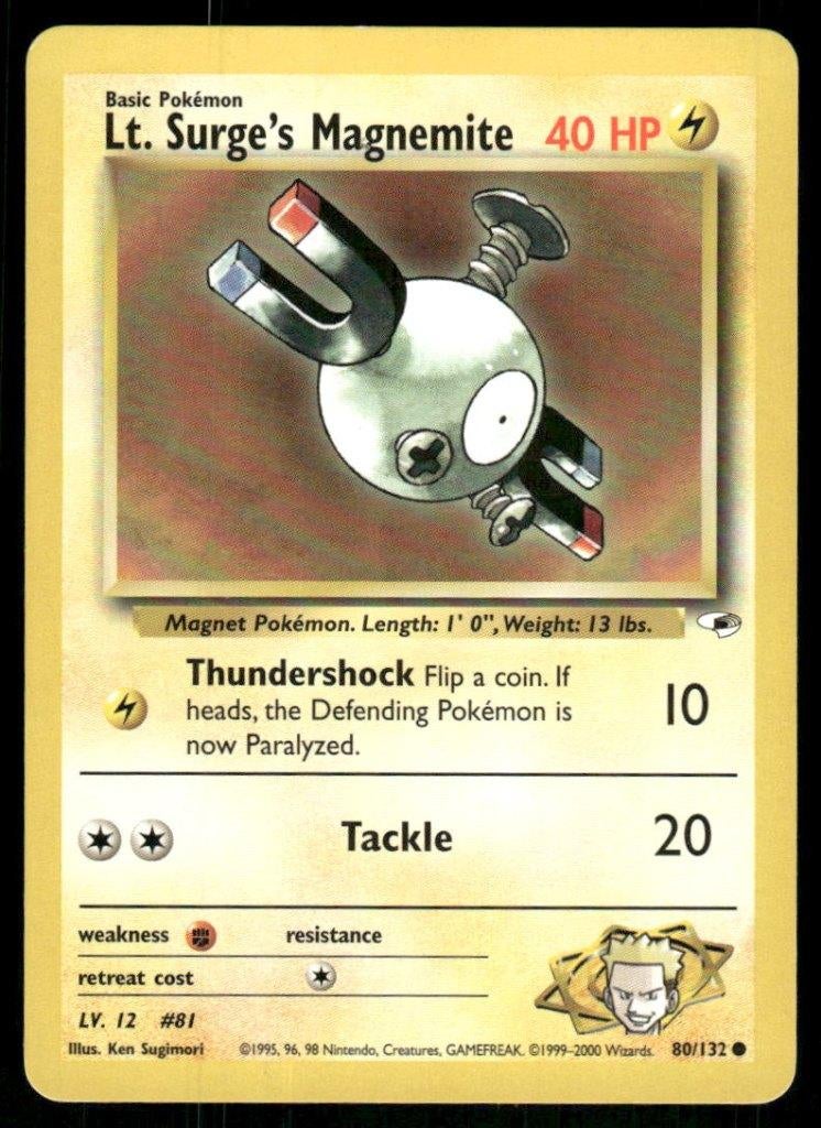 Lt. Surge's Magnemite 80/132 - Gym Heroes (NM), Envoi, Utilisé