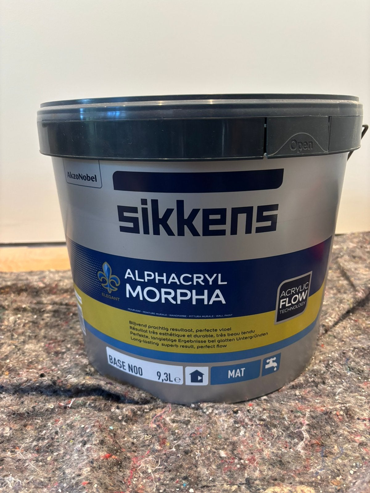 Sikkens verf blauw 9,3 liter, Ophalen, Nieuw, Verf, 5 tot 10 liter