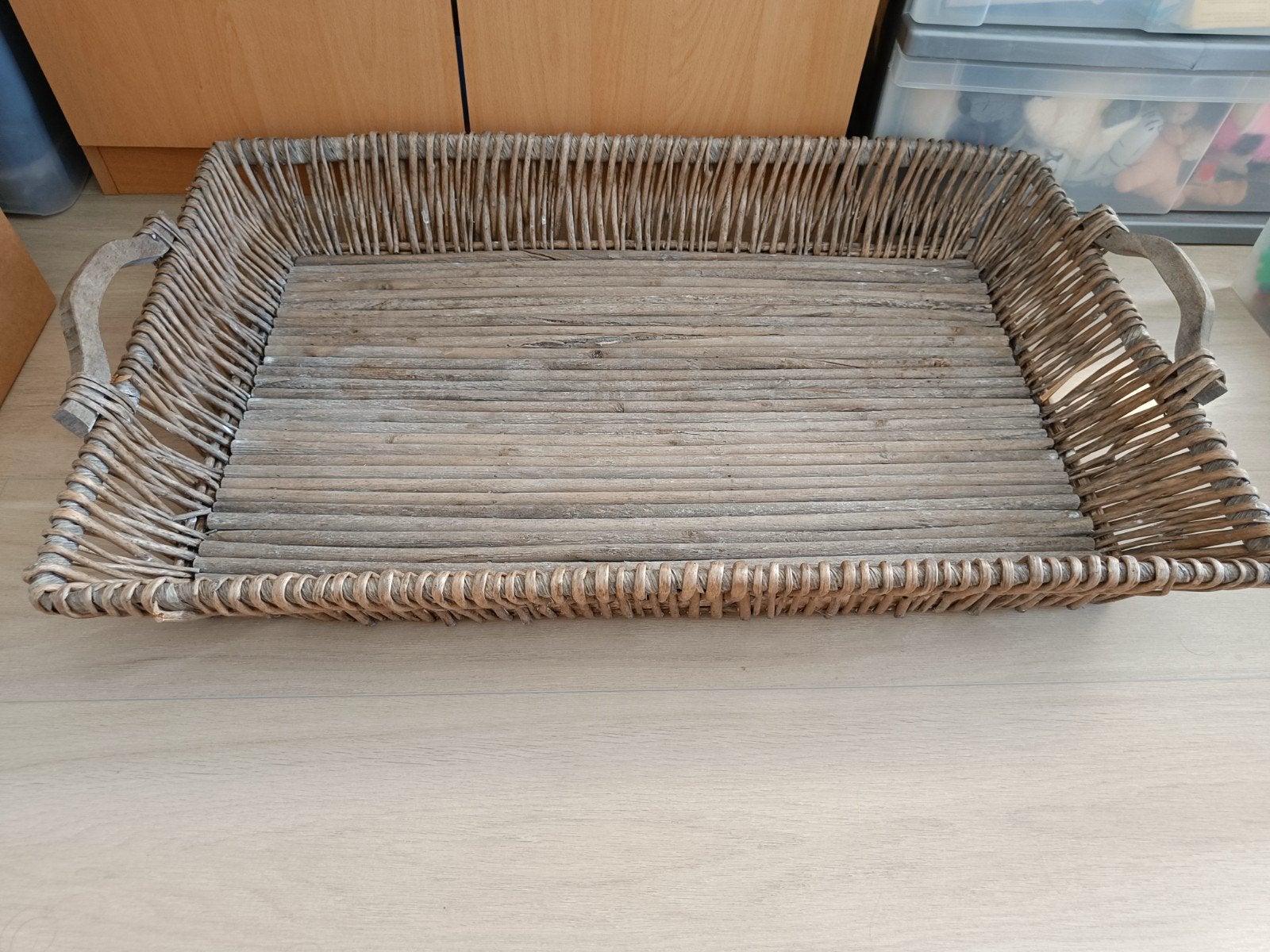 Grote houten rieten mand decoratief, Enlèvement
