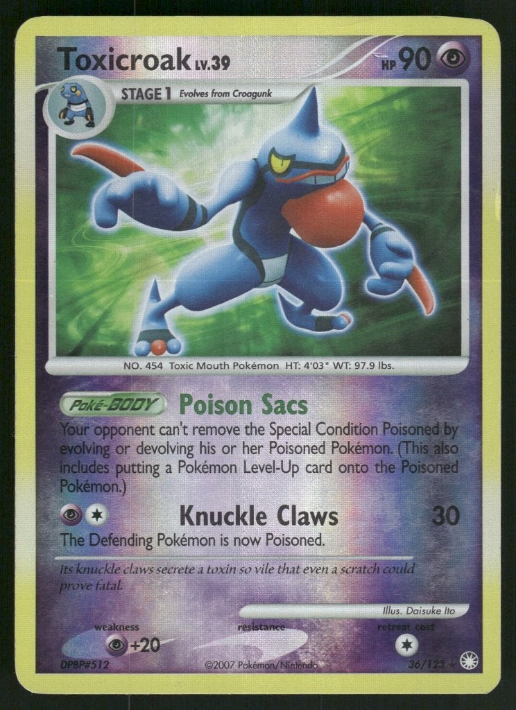 Toxicroak 36/123 - Mysterious Treasures (Reverse Hlo) (Good, Envoi, Utilisé