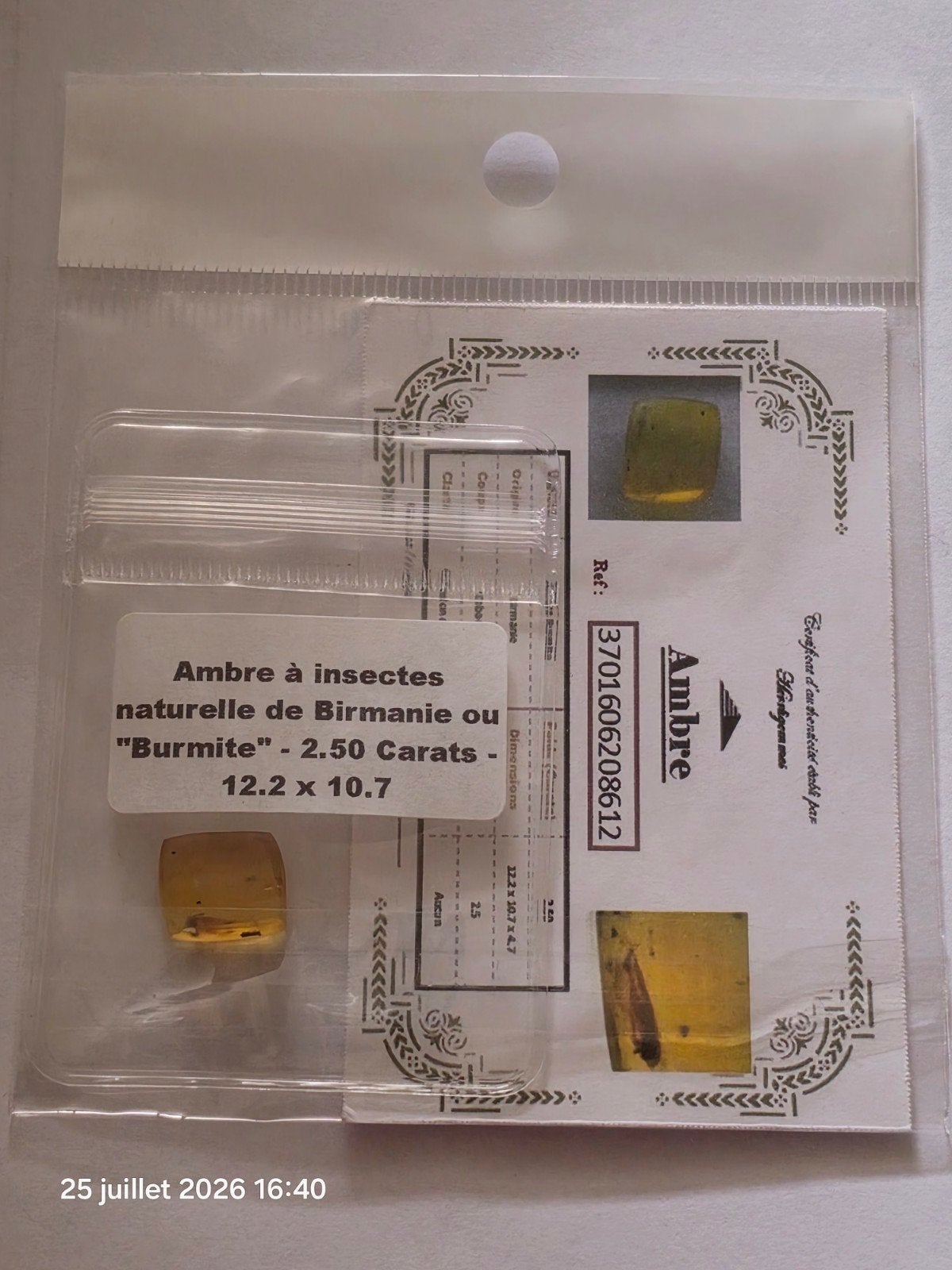 Stukje natuurlijk barnsteen uit Birma, Handtassen en Accessoires, Edelstenen, Ophalen, Nieuw