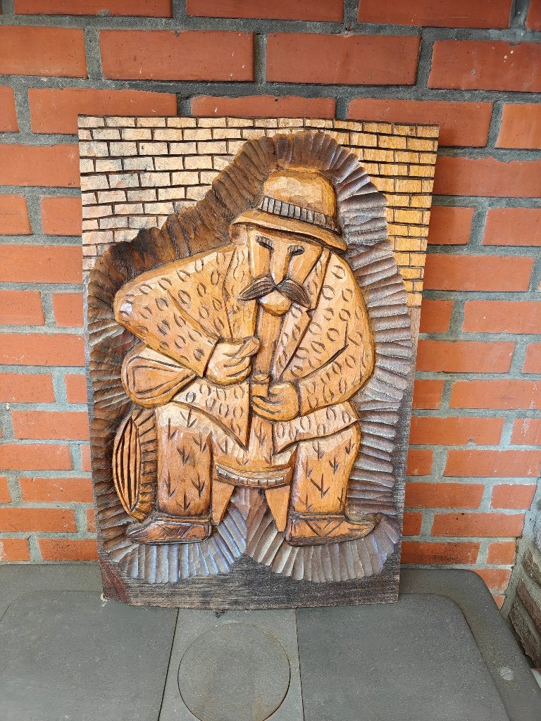 Houtsnijwerk kader te koop, Ophalen, Houtsnijwerk, Handgemaakt, 20 - 50 cm
