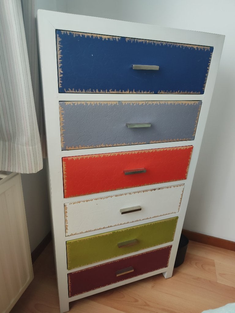 Commode design colorée – 6 tiroirs, Maison & Meubles, Armoires | Commodes, Utilisé, 100 à 150 cm, 50 à 100 cm, 25 à 50 cm, Synthétique