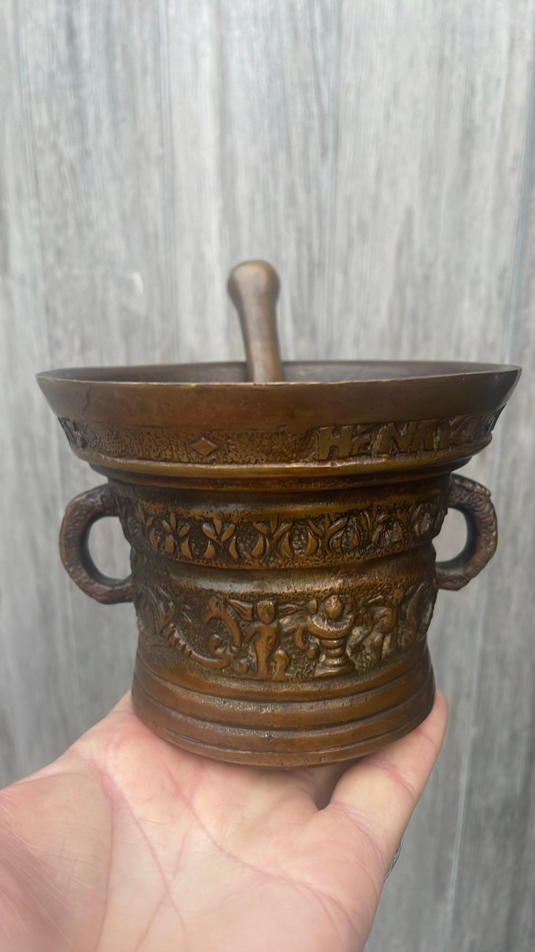 Vijzel brons, Antiek en Kunst, Antiek | Brons en Koper, Ophalen of Verzenden, Brons