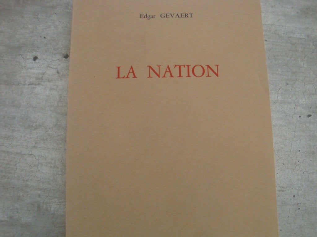 LA NATION -EDGARD GEVAERT, Boeken, Ophalen of Verzenden, Gelezen