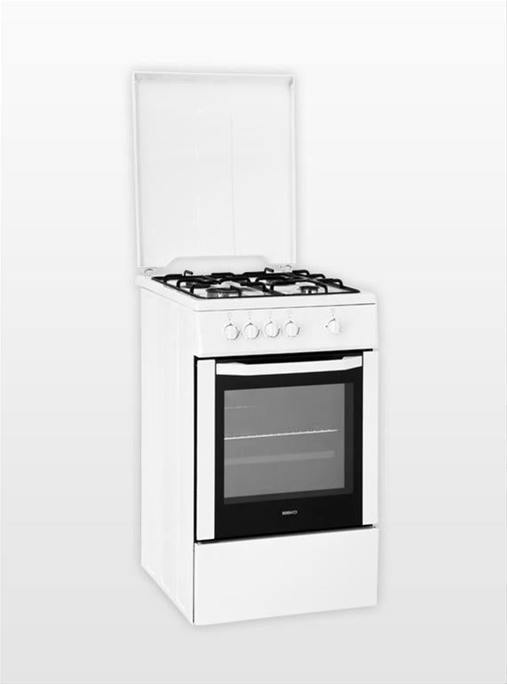 Cuisinière Full gaz BEKO CSG 52000 DW, Gaz, 85 à 90 cm, 4 zones de cuisson, Comme neuf