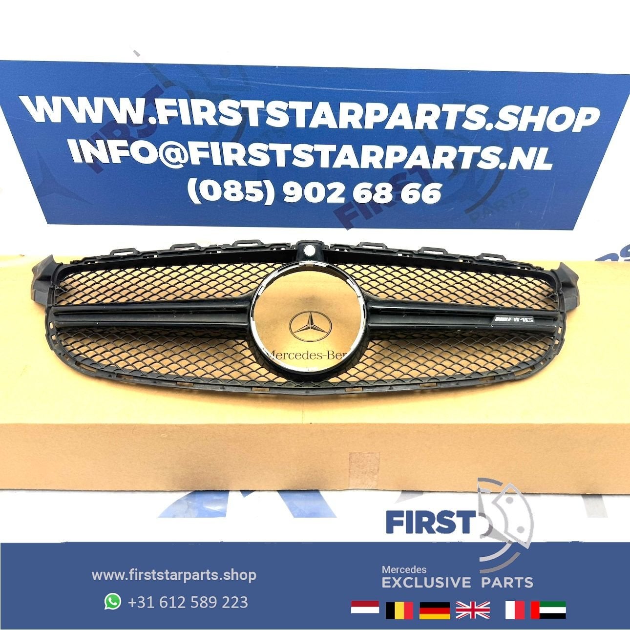 W205 C205 C63 AMG GRIL ZWART + LOGO A2058880223 Mercedes C K, Autos : Pièces & Accessoires, Utilisé, -, -, Enlèvement ou Envoi