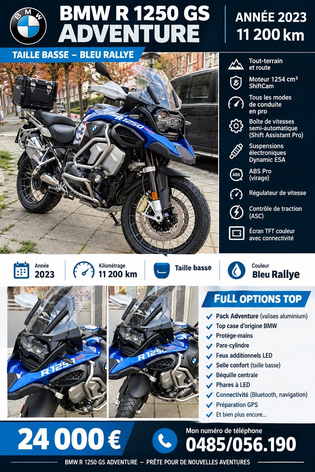 Bmw r 1250 gsa Adventure, Motos, Plus de 35 kW, 1250 cm³, 2 cylindres, Particulier