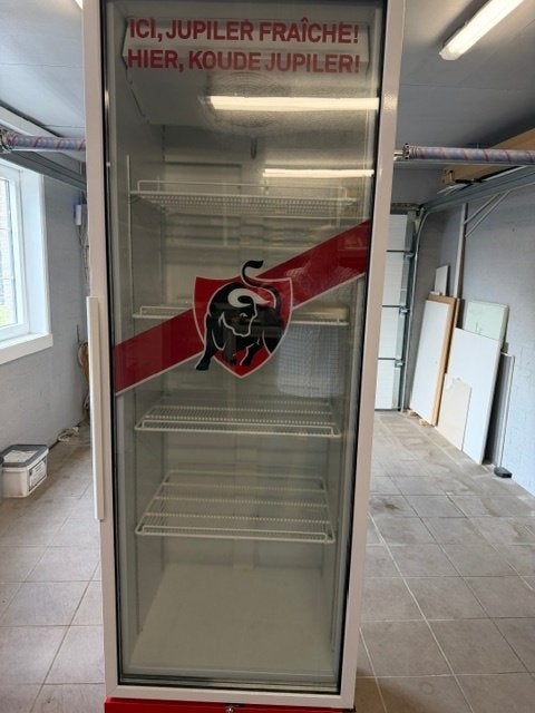 jupiler glasdeur koelkast, Ophalen, Zonder vriesvak, 60 cm of meer, 160 cm of meer
