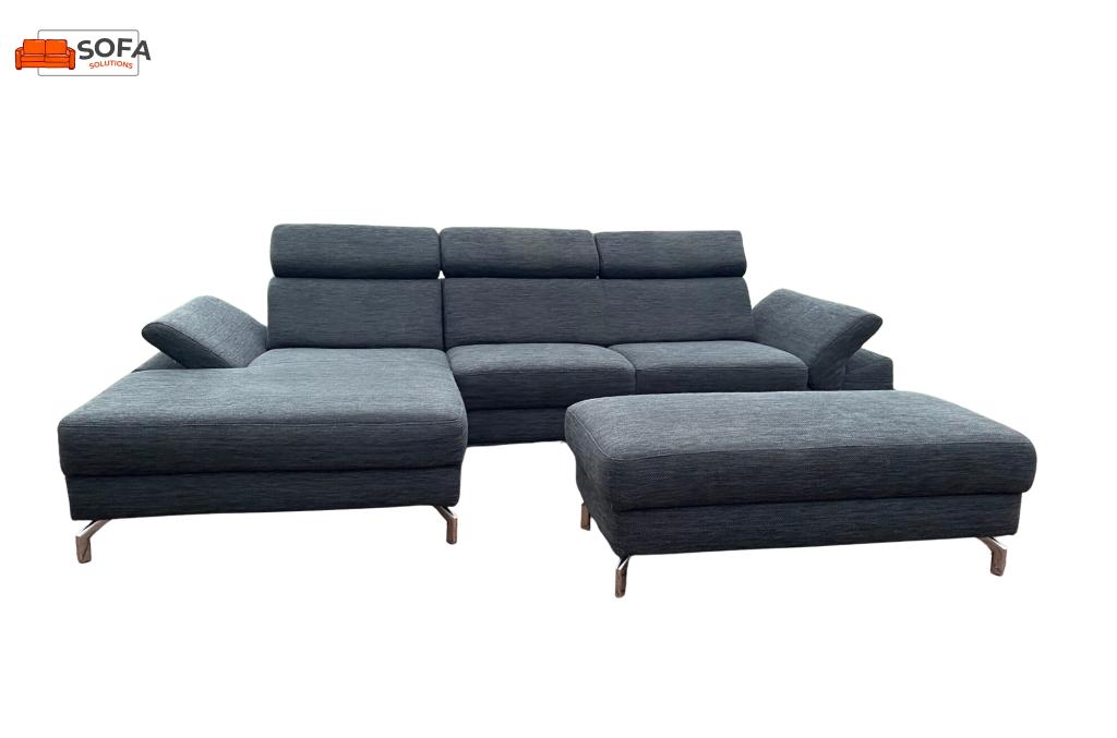 Montel Grijze Stoffen Hoekzetel –Gratis Levering BE, Huis en Inrichting, 150 tot 200 cm, Hoekbank, 75 tot 100 cm, Ophalen of Verzenden