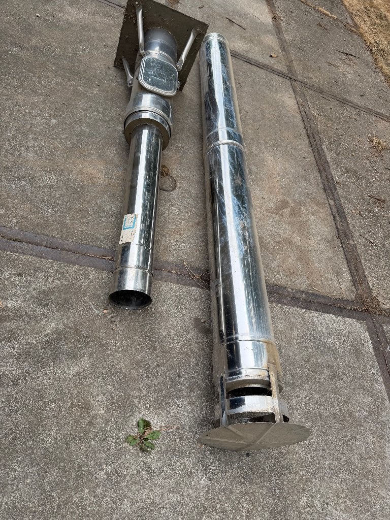 Dubbelwandige inox schoorsteenbuis, Doe-het-zelf en Bouw, Ophalen, Inox