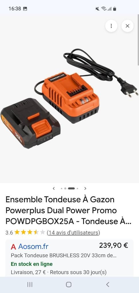 Kit Tondeuse  sans fil, Tondeuses à gazon sur batterie, Tondeuse rotative, Enlèvement, Utilisé