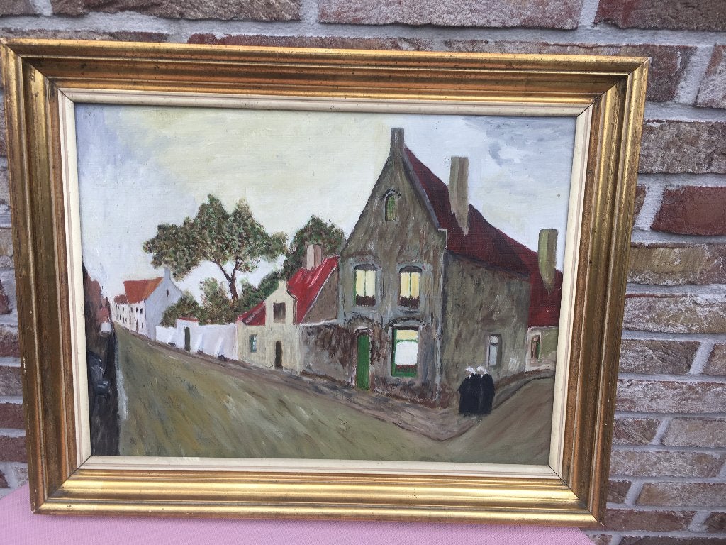 OUD SCHILDERIJ ( ZANDHOVEN ? ), Ophalen of Verzenden