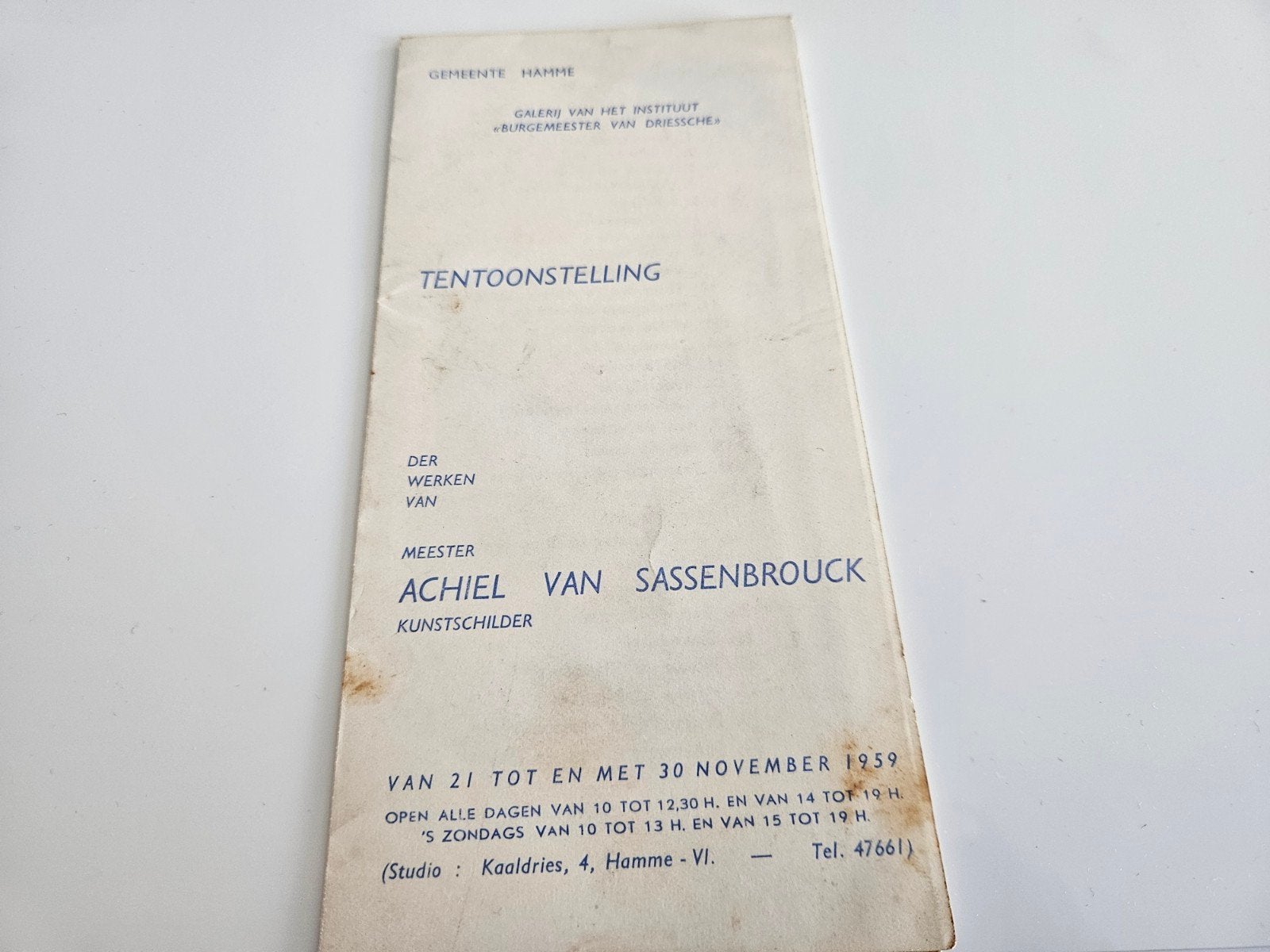 Achiel Van Sassenbrouck 1959, Boeken, Verzenden
