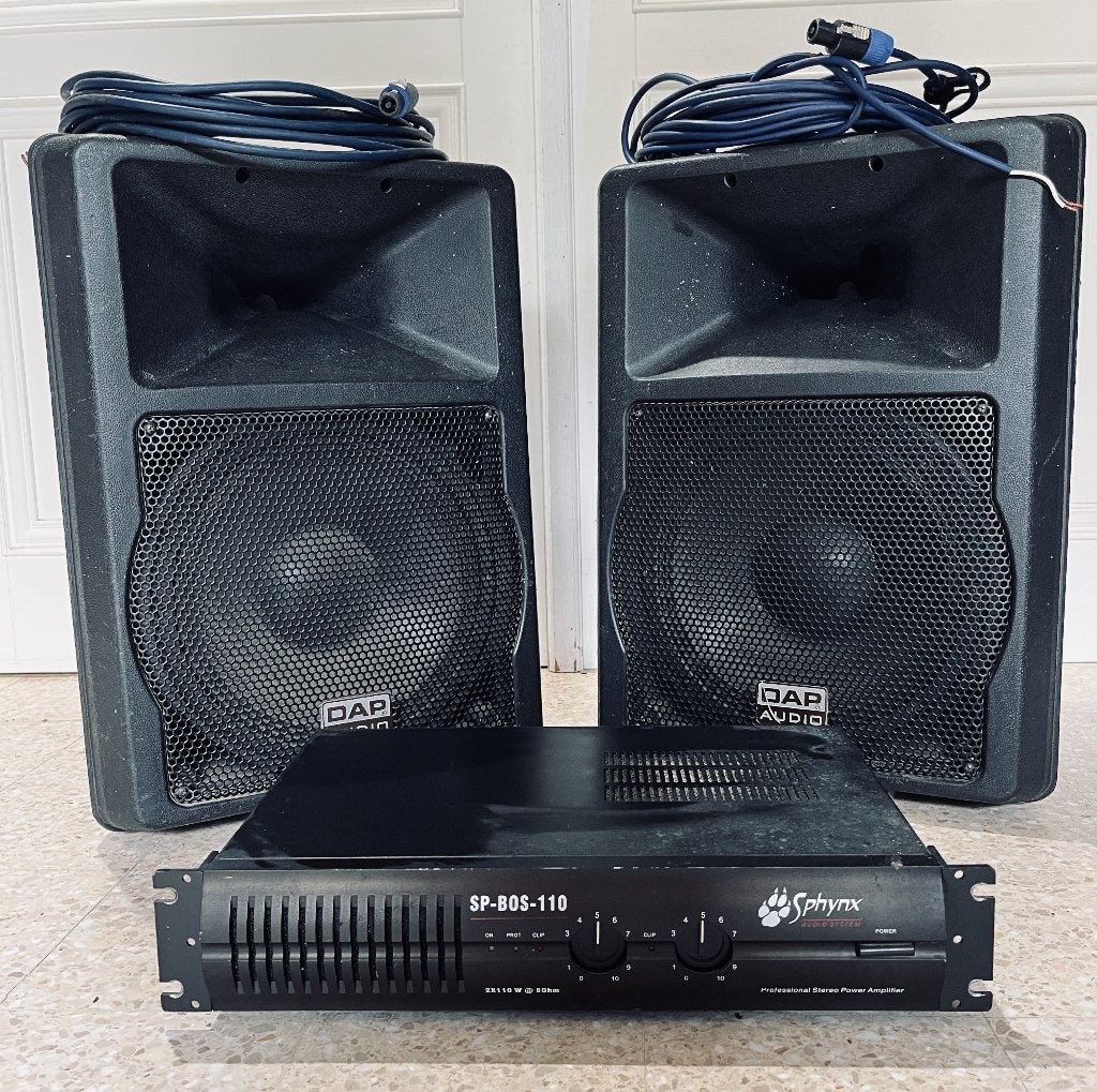Kit sono Sphynx SP-BOS-110 + 2 enceintes DAP Audio + câbles, TV, Hi-fi & Vidéo, Enceintes, Autres marques, Câbles inclus, Enceinte de fête