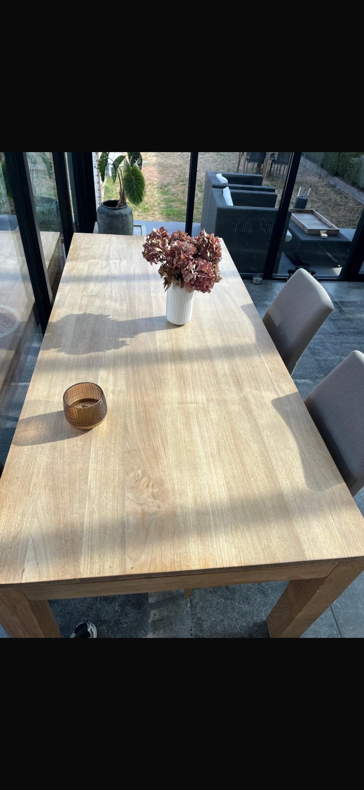 Mooie houten eettafel in landelijke stijl te koop., Huis en Inrichting, Ophalen of Verzenden, Zo goed als nieuw