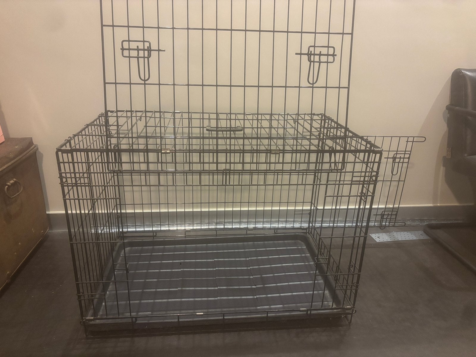 2x opplooibare bench L90 x B55 x H63 met 2 luiken, Animaux & Accessoires, 75 à 110 cm, Enlèvement, Utilisé, Moins de 65 cm