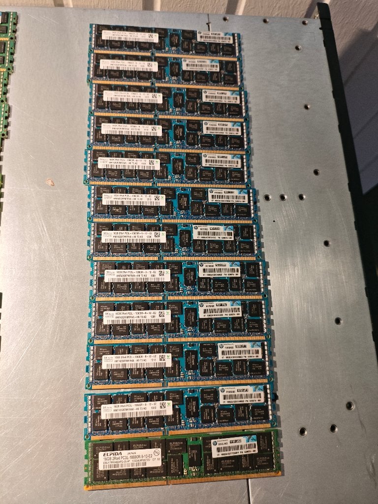 16GB latjes DDR3L ECC Registered Server RAM – PC3L-10600R, Computers en Software, Gebruikt, Server, DDR3, Ophalen of Verzenden