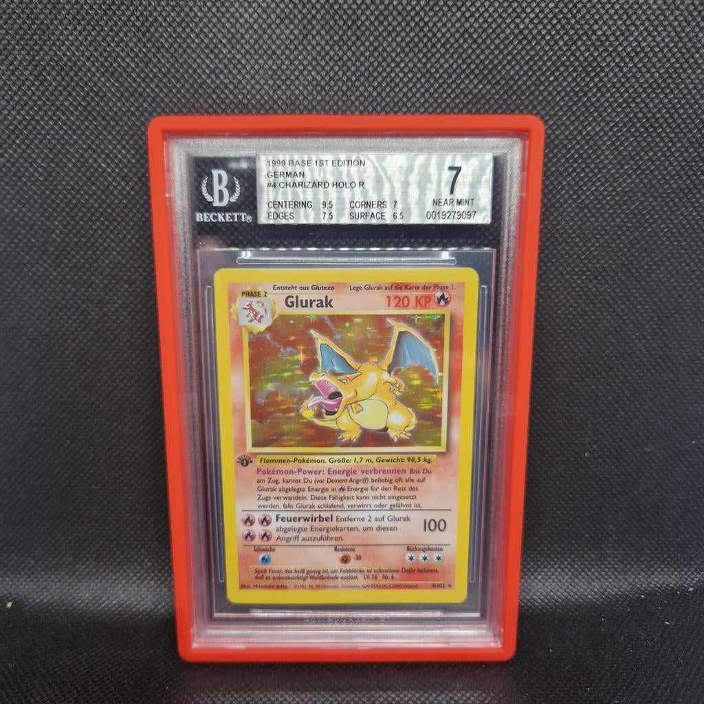 Charizard Holo Base Set allemand 1ère édition BGS 7, Enlèvement ou Envoi
