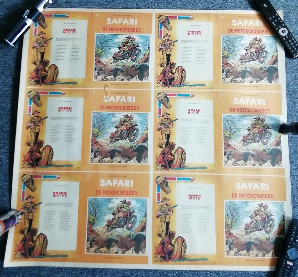 Proefdruk cover Safari 1974 (Willy Vandersteen), Verzamelen, Ophalen of Verzenden, Suske en Wiske, Nieuw, Plaatje, Poster of Sticker