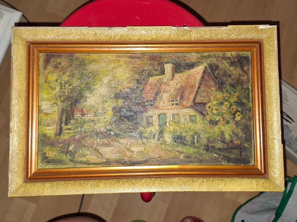 Oude schilderij olieverf op hout, Antiek en Kunst, Ophalen