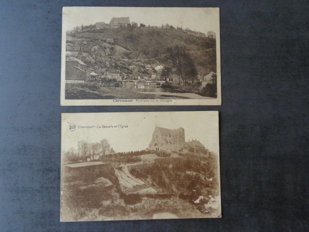 2  anciennes cartes postales de Chèvremont, Collections, Enlèvement