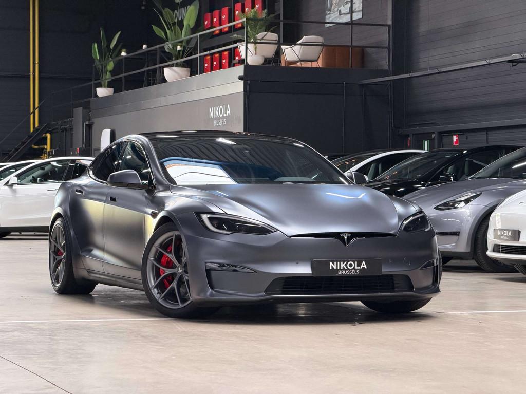 Tesla Model S PLAID - CARBON CERAMIC BRAKES - FULL MATTE PPF, Cruise Control, Argent ou Gris, Achat, Entreprise