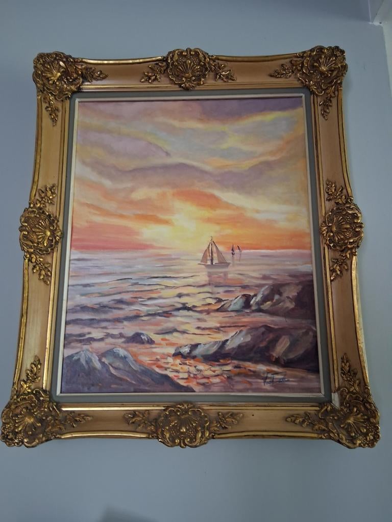 Schilderij Van Dam J., Antiek en Kunst, Ophalen