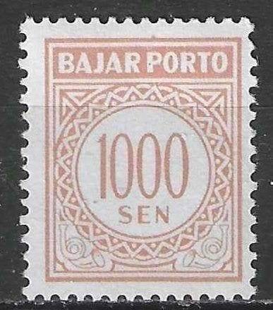 Indonesie 1962/1963 - Yvert 25TX - Takszegel - 1000 s. (PF), Verzenden, Postfris
