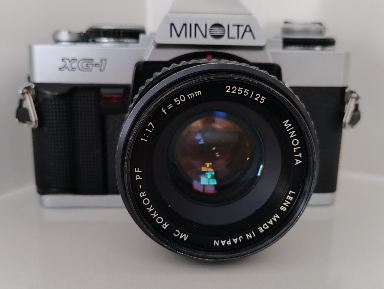 Minolta XG-1 avec objectif Minolta MC Rokkor PF 50 mm 1:1.7, TV, Hi-fi & Vidéo, Appareils photo analogiques, Comme neuf, Reflex miroir