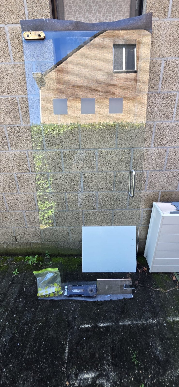 Glazen livingdeur / binnendeur met DORMA vloerpomp en beslag, Doe-het-zelf en Bouw, Ophalen, Gebruikt
