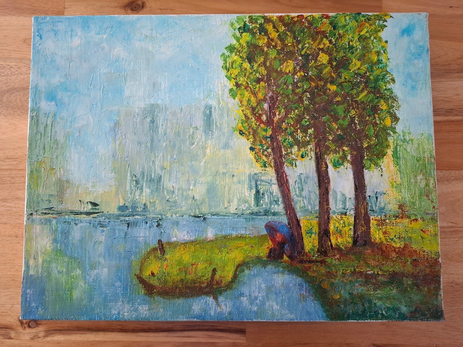 Kunstwerkje geschilderd op doek Willy Van Ransbeeck 40x30 cm, Ophalen