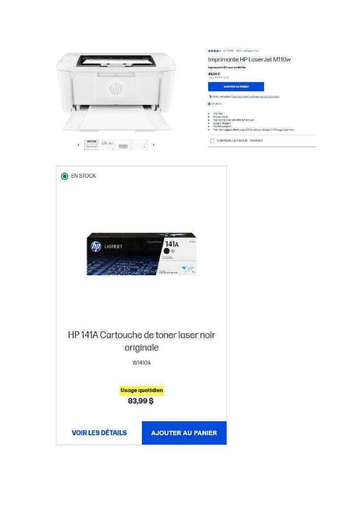Imprimante HP et son toner, Informatique & Logiciels, Imprimantes, Impression noir et blanc, Wi-Fi intégré, Enlèvement, HP