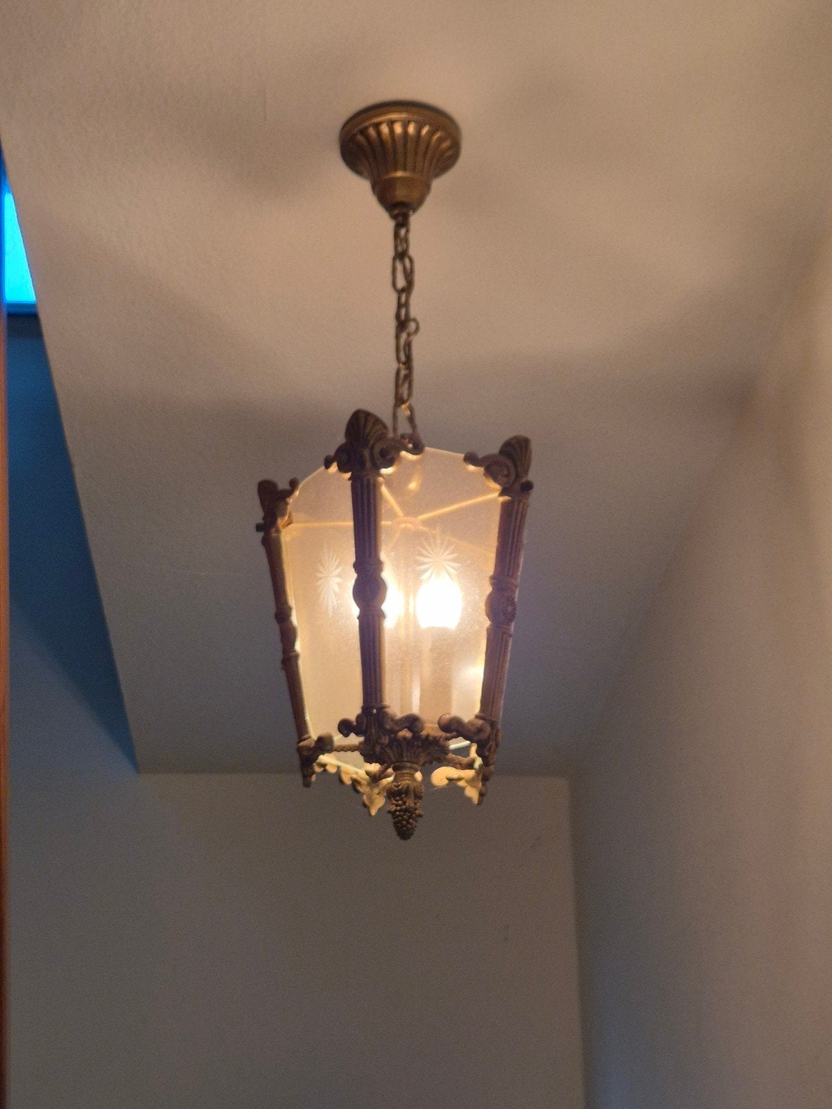 3 retro lusters, Huis en Inrichting, Ophalen, Gebruikt, Glas, Retro