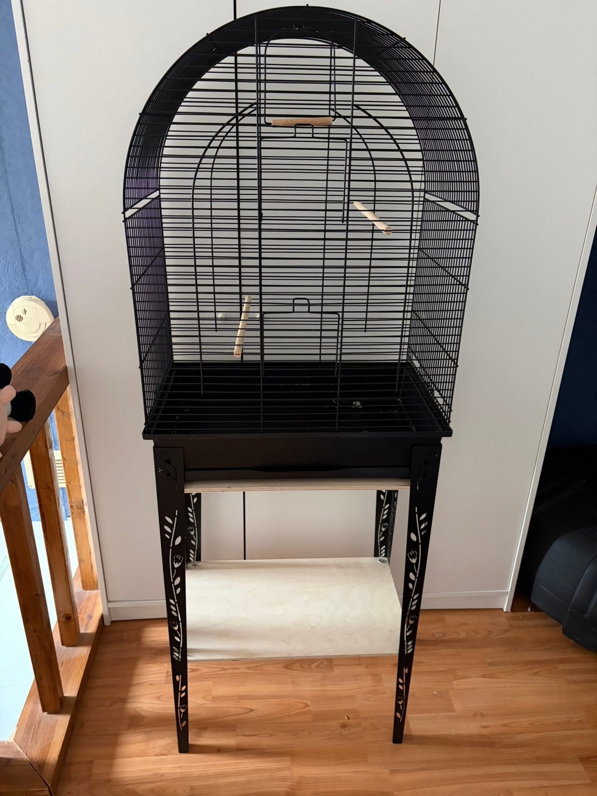 Cage sur pied perruche, Enlèvement, Comme neuf, Bois