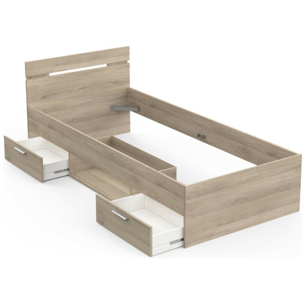 Lit avec table de chevet, Maison & Meubles, Chambre à coucher | Lits, 90 cm, Beige, Enlèvement, 200 cm