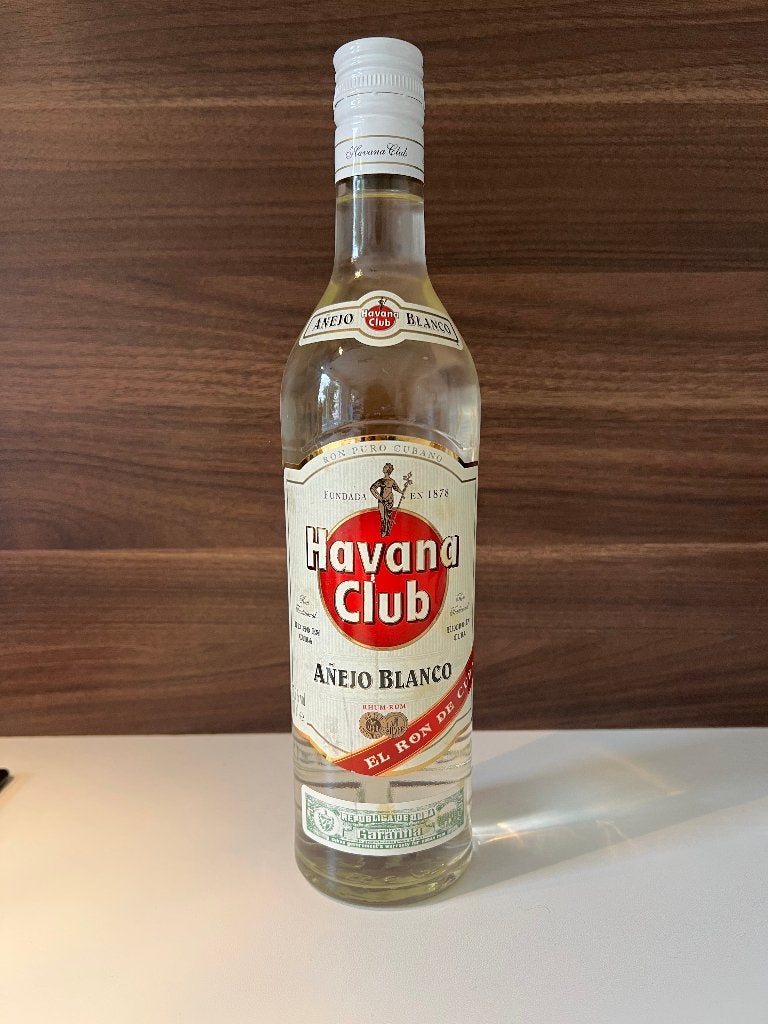 Havana Club Añejo Blanco 70cl — vintage etiket, verzegeld, Verzamelen, Ophalen of Verzenden, Nieuw, Zuid-Amerika, Overige typen