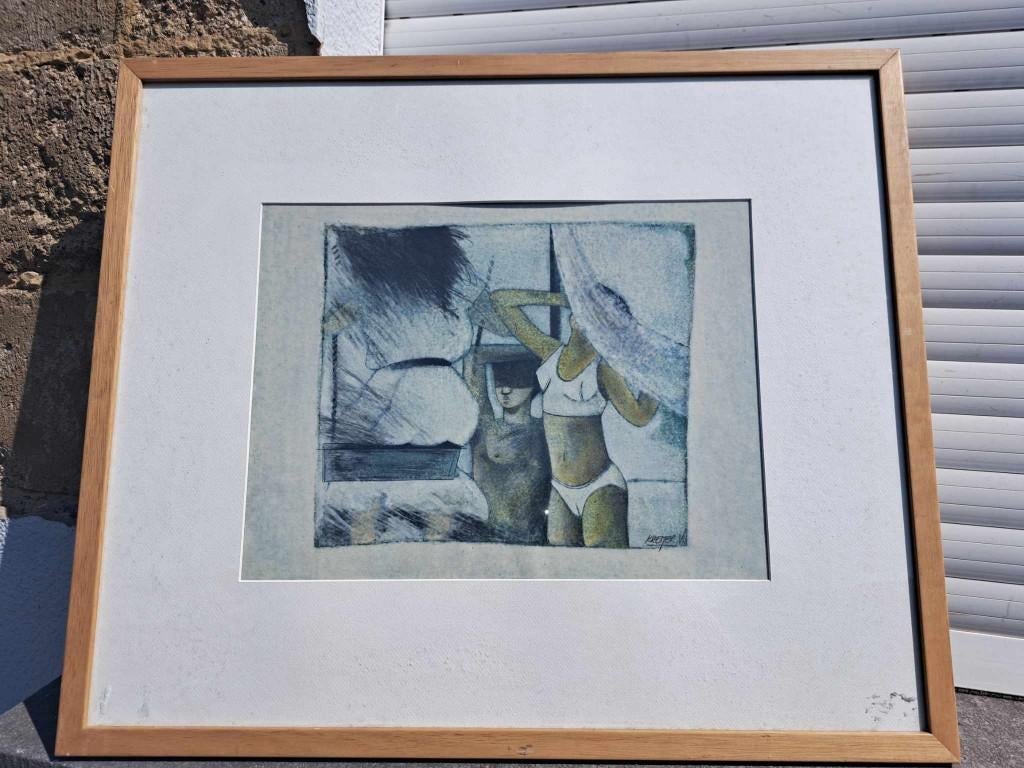 lithographie le balancier signe kremer v, Antiek en Kunst, Kunst | Litho's en Zeefdrukken, Ophalen of Verzenden