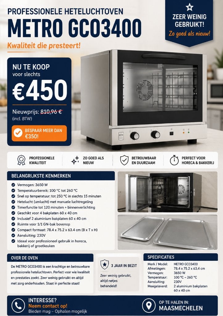 Heteluchtoven 230v, Enlèvement, Utilisé, Fours, Fours à micro-ondes et Fours à vapeur