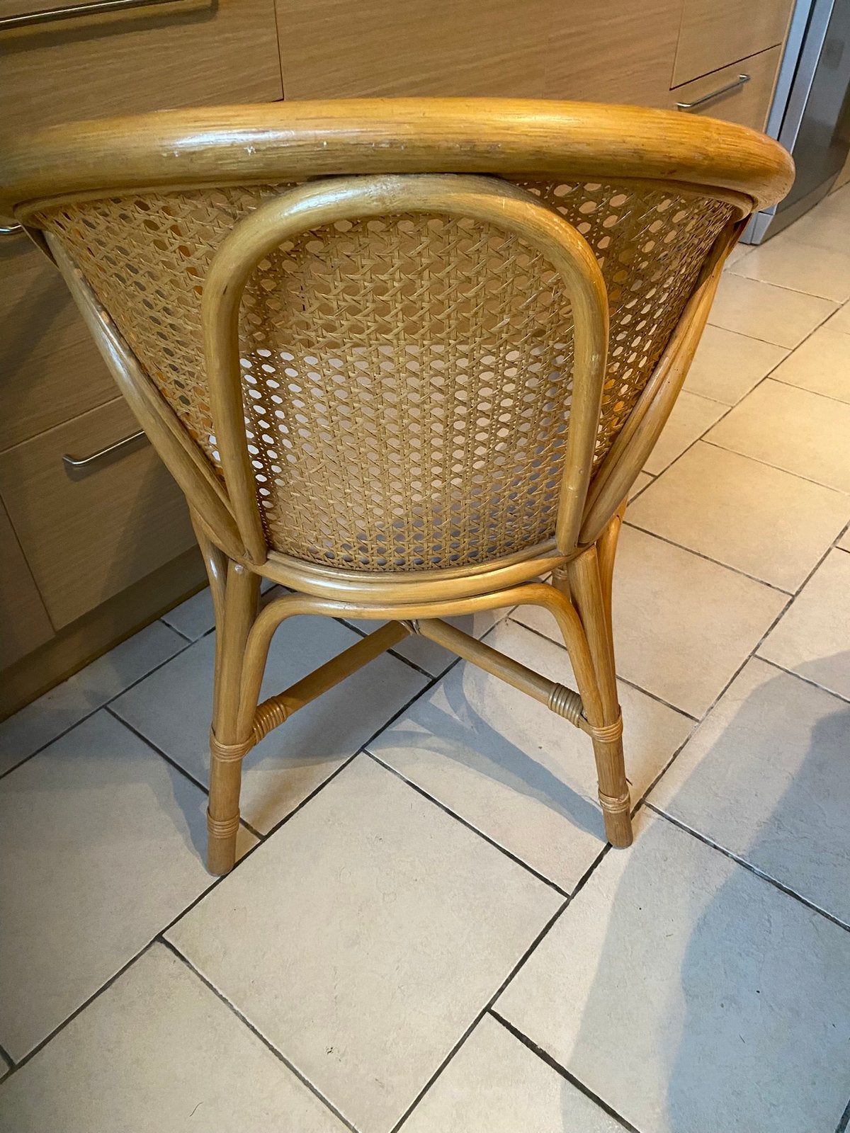 6 rieten stoelen, Ophalen, Bruin, Riet of Rotan, Zo goed als nieuw