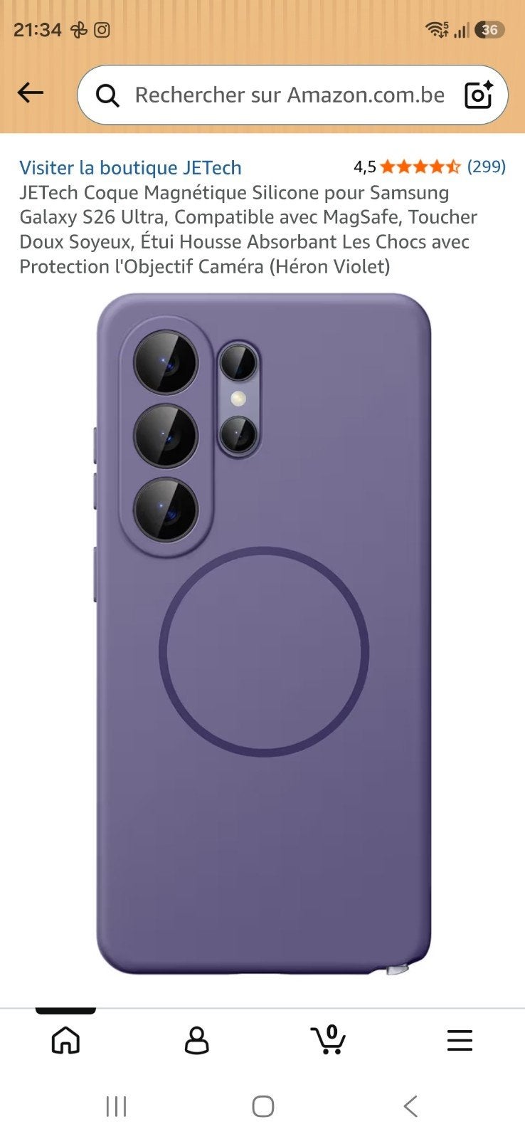 S26 ultra 512gb mauve, Enlèvement