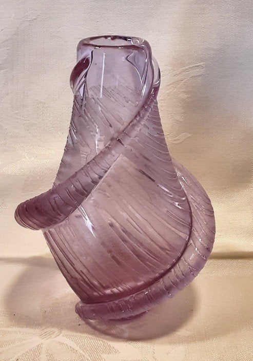 Vase en verre à alexandrite bohème design, Maison & Meubles, Avec motif/texture, Enlèvement ou Envoi, Comme neuf, Verre