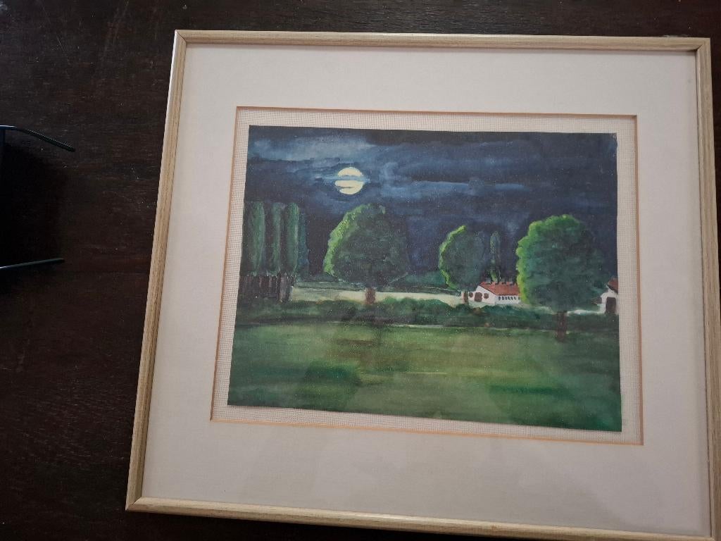 Toon Hermans uniek werk  Gouache  gesigneerd, Ophalen