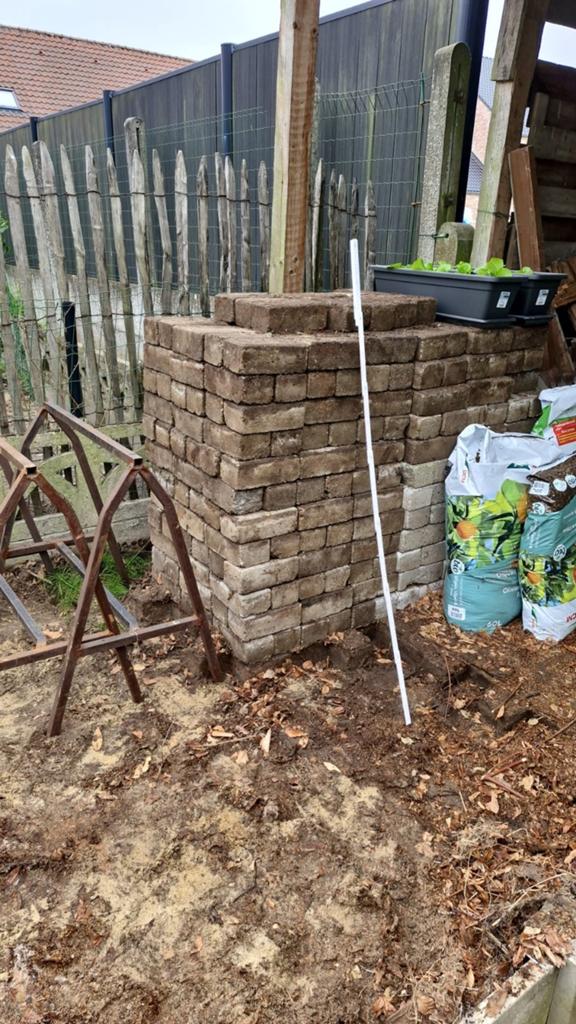 Ongeveer 12m² klinkers, Doe-het-zelf en Bouw, Steigers, Ophalen, Gebruikt